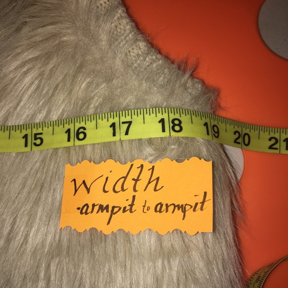 Red Camel Faux Fur Vest Small Cream/Off White - Picture 6 of 8